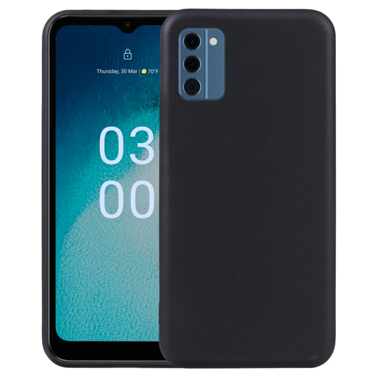 Black TPU phone case with camera cutout, raised edges, and side openings