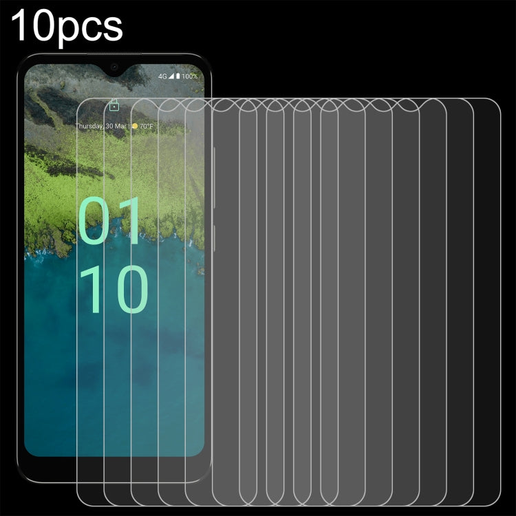 Set of 10 tempered glass screen protectors for smartphone screens