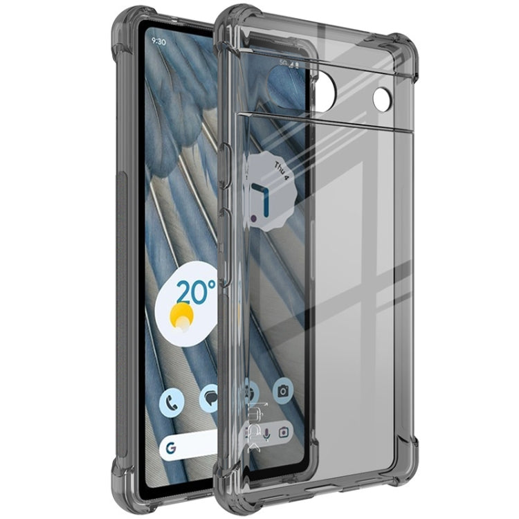 Transparent black TPU phone case with screen cutout, camera opening, shockproof bumper