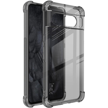 Transparent TPU phone case with dark edges and raised corners, shockproof design