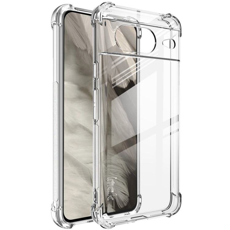 Clear TPU phone case with raised corners and protective bumper, shockproof style