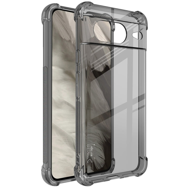 Clear TPU phone case with dark-toned side protection and raised corners