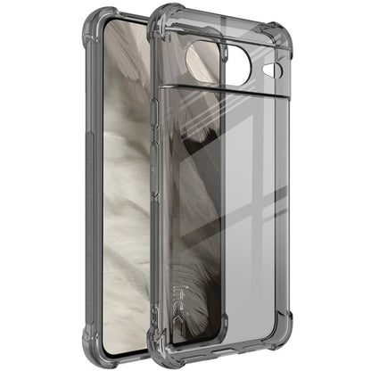 Clear TPU phone case with dark-toned side protection and raised corners