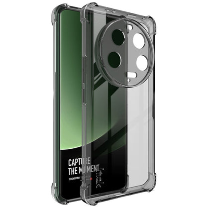 Shockproof TPU phone case, transparent black with large camera bezel and side grip edges