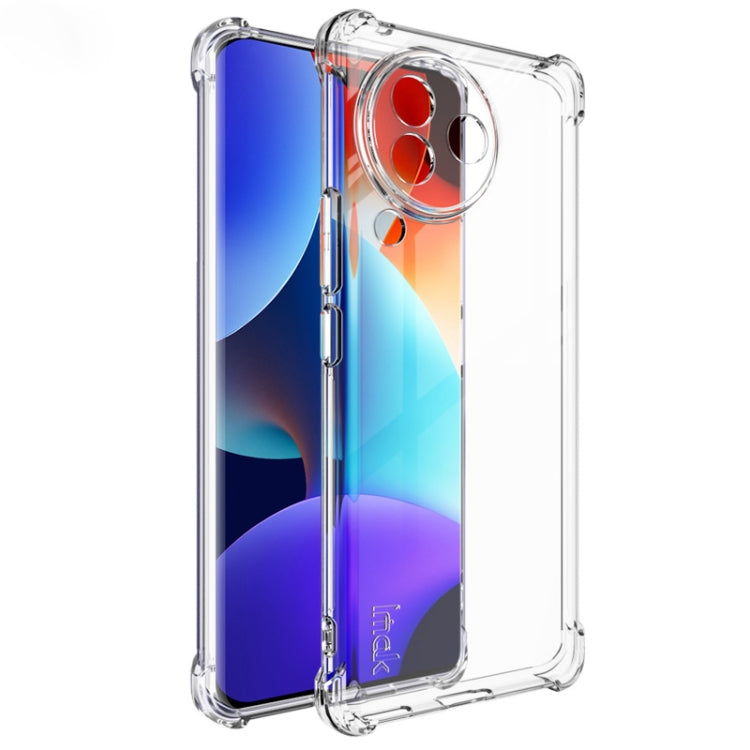Shockproof TPU phone case, clear with raised camera bezel and responsive button covers