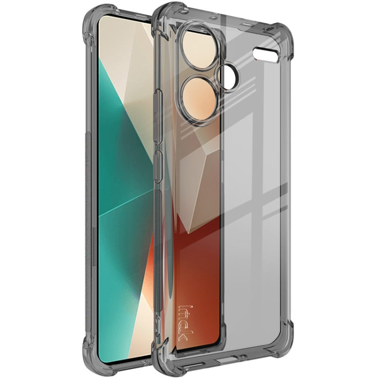 Shockproof TPU airbag phone case, transparent with dark bumper and camera cover