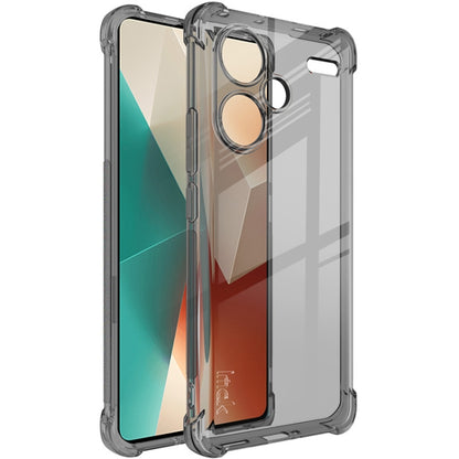 Shockproof TPU airbag phone case, transparent with dark bumper and camera cover