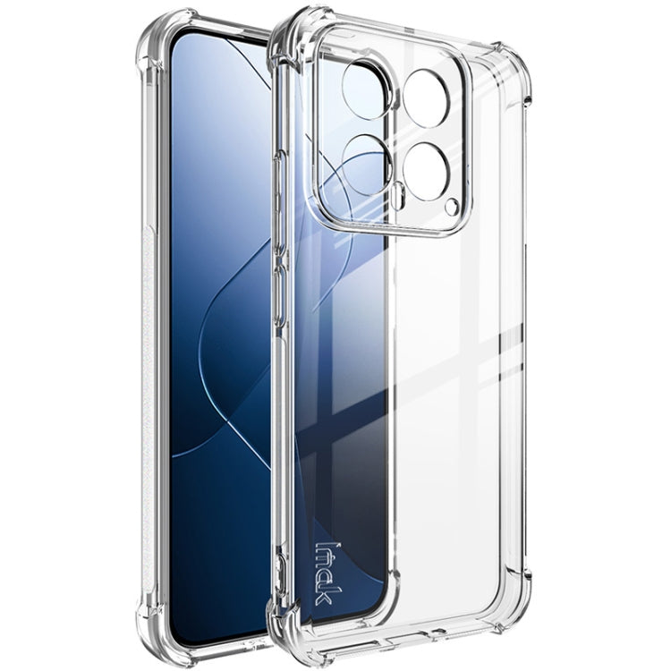 Shockproof TPU airbag phone case, clear with raised camera lens guard