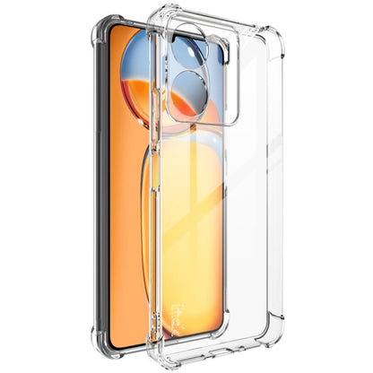 Shockproof TPU phone case, clear transparent with raised camera guard and shock-absorbing corners