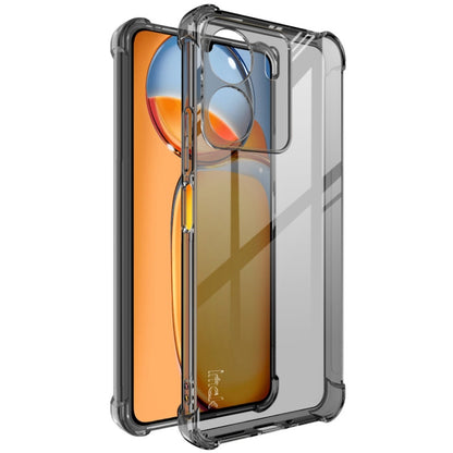 Shockproof TPU airbag phone case, transparent with dark bumper and camera cover