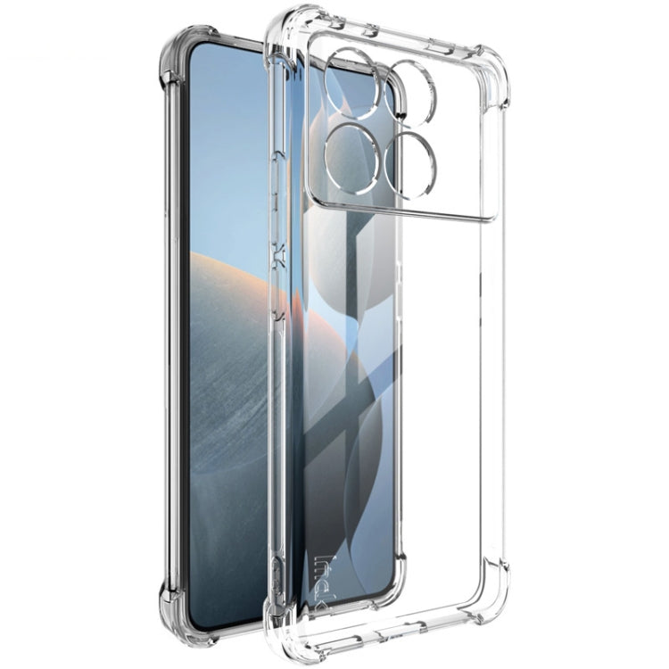 Shockproof TPU phone case, clear transparent with raised camera lens frame and bumper edges