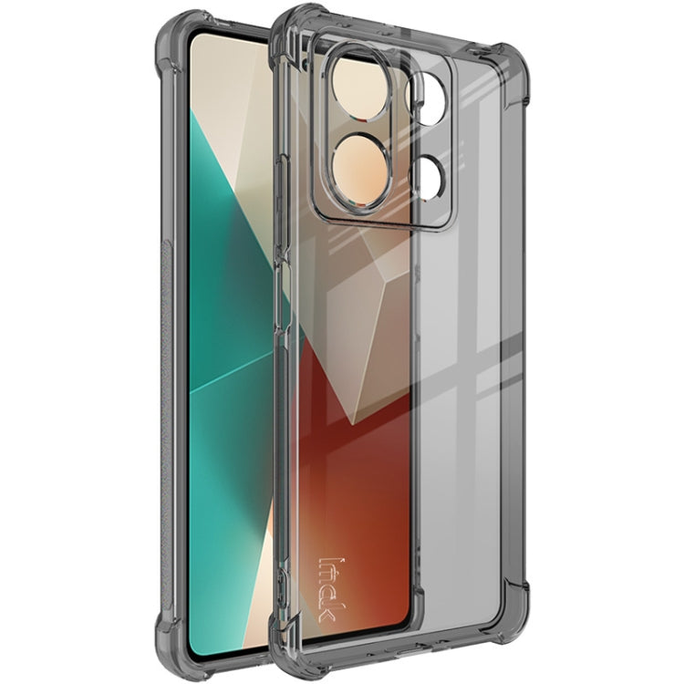 Shockproof TPU airbag phone case, transparent gray bumper with camera lens guard