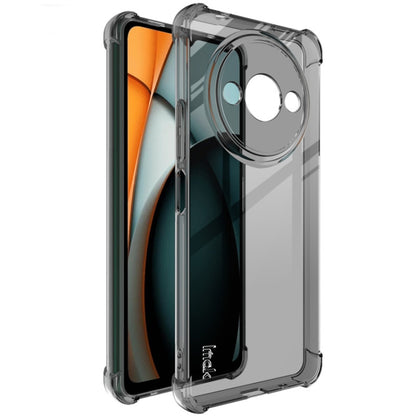 Shockproof TPU phone case, transparent black with raised camera guard and shock corners