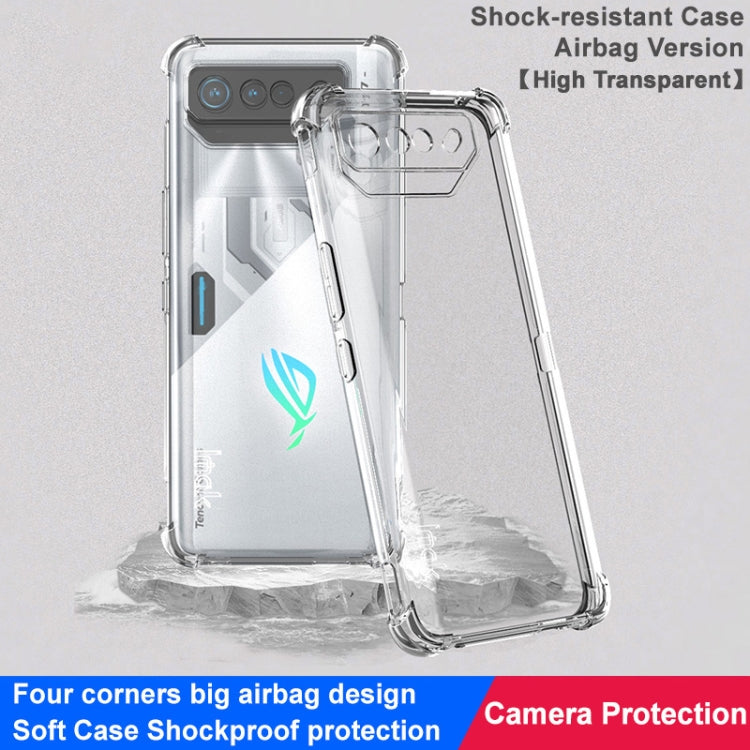 Transparent shockproof TPU phone case with raised camera frame and corner airbag