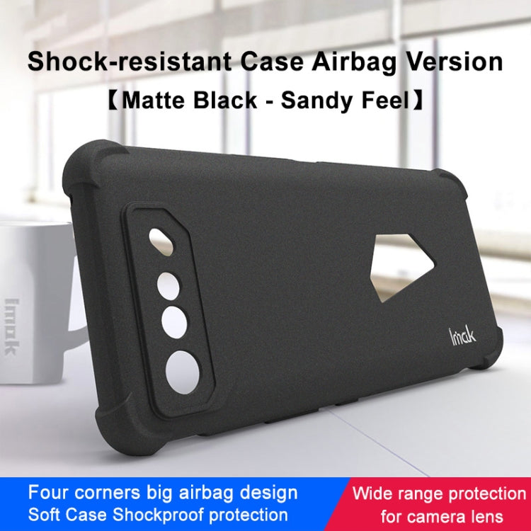 Matte black TPU phone case with airbag-style corner protection and camera opening