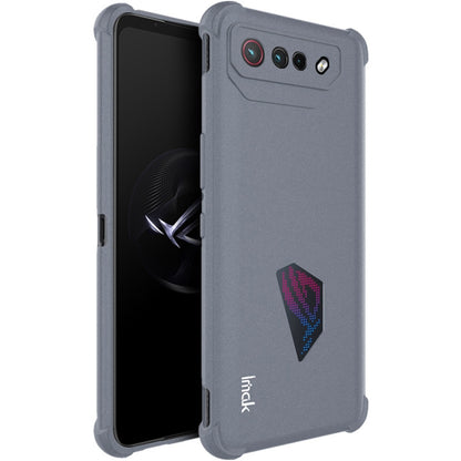 Matte grey shockproof TPU phone case with airbag corners and camera cutouts