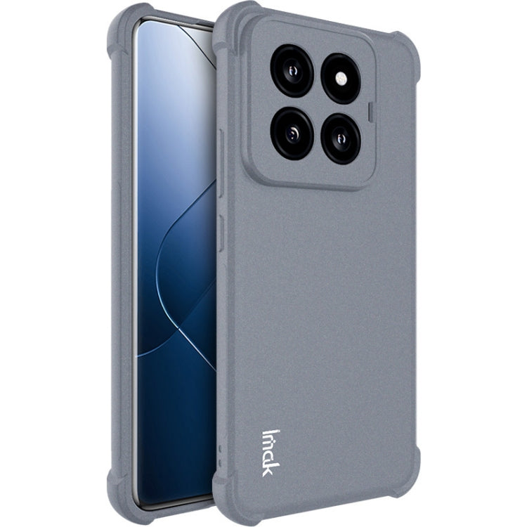 Matte grey shockproof TPU phone case with raised camera cutouts and airbag corner guards