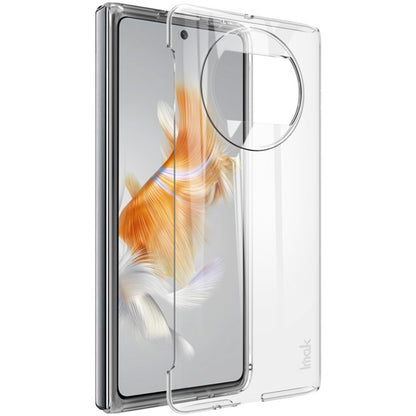 Transparent hard phone case with raised camera cover and protective corners