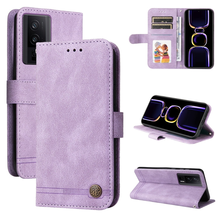 Lavender leather wallet phone case with card slots and magnetic fold cover.