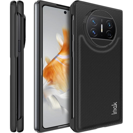 Carbon fiber pattern phone case with camera cutout, dark gray with side buttons.