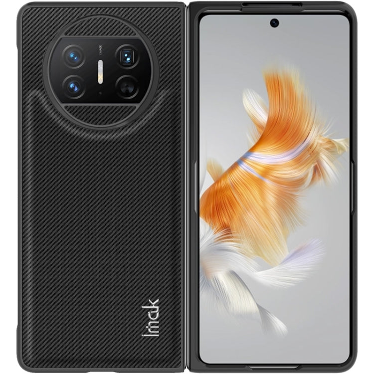 Carbon fiber pattern phone case with camera and speaker cutouts, dark gray.