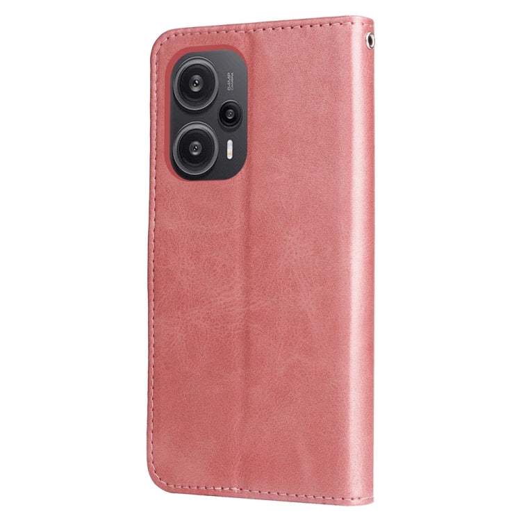 Rose pink textured leather phone case with zipper track and side key ring