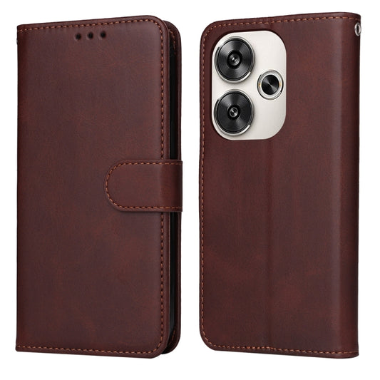 Brown flip leather phone case with stitched accents and camera cutout
