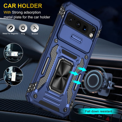 Blue rugged phone case with car mount bracket and metal plate support