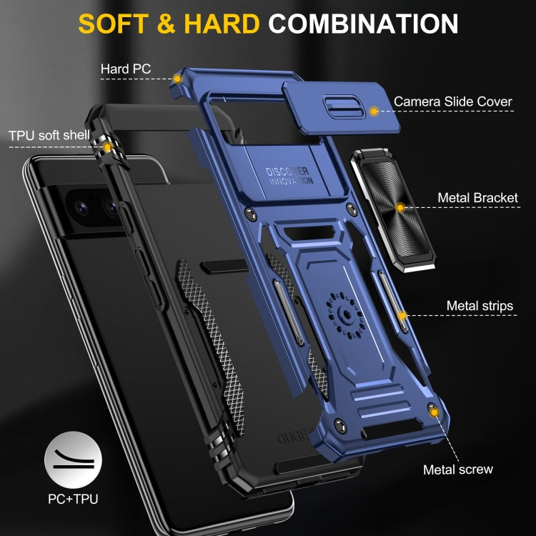 Blue rugged phone case with soft TPU outer shell and hard PC back