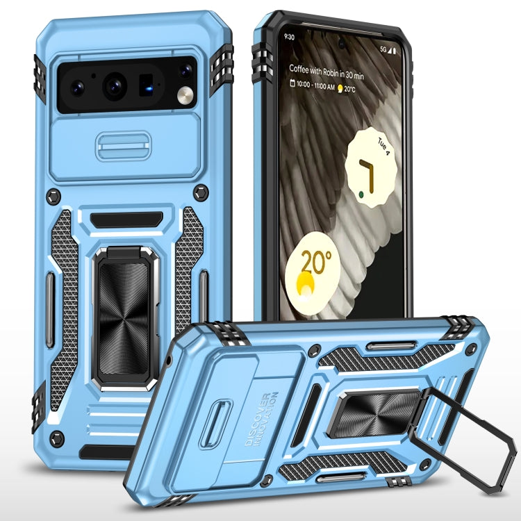 Navy blue rugged phone case with camera shield and built-in screen protection