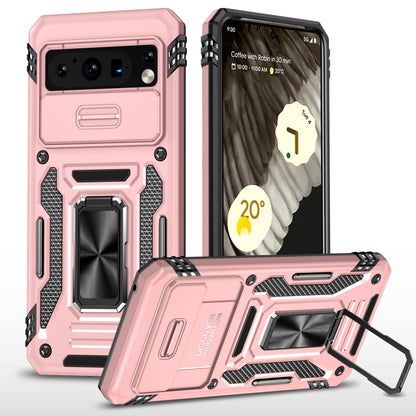Rose pink rugged phone case with camera shield and built-in screen protection