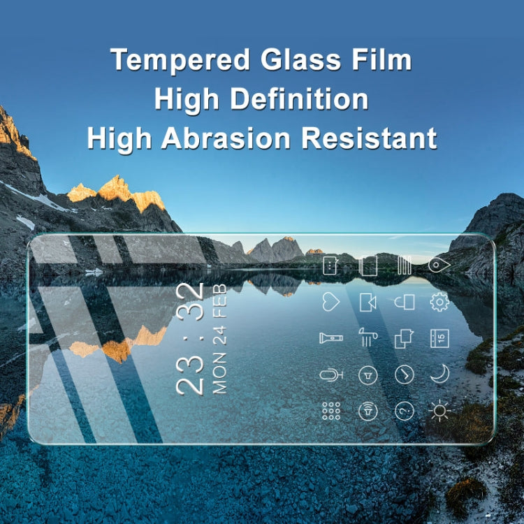 Tempered glass screen protector film fitted to Huawei nova 11 display, clear finish