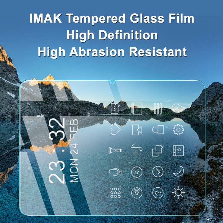 IMAK tempered glass film on tablet screen, clear full-coverage protector