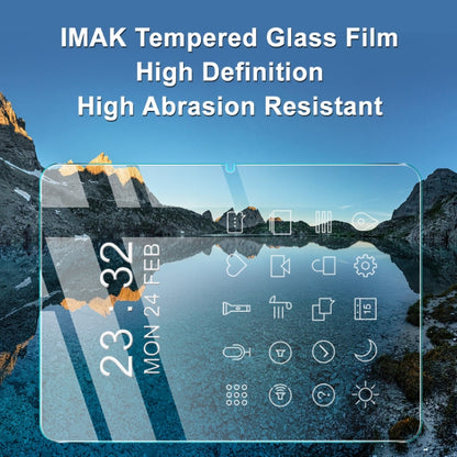 IMAK tempered glass film on tablet screen, clear full-coverage protector