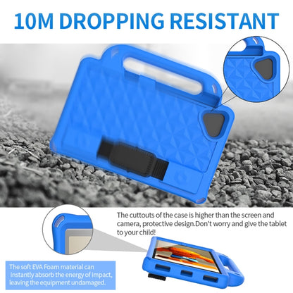 Blue EVA shockproof tablet case with raised cutouts for screen and camera protection
