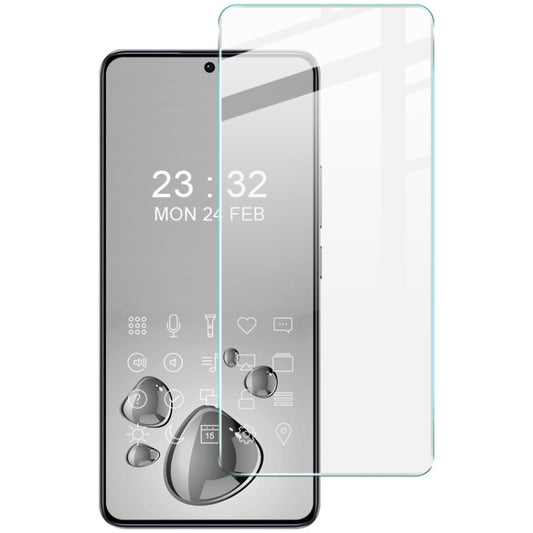 Tempered glass screen protector film on smartphone front, clear glass with rounded corners.