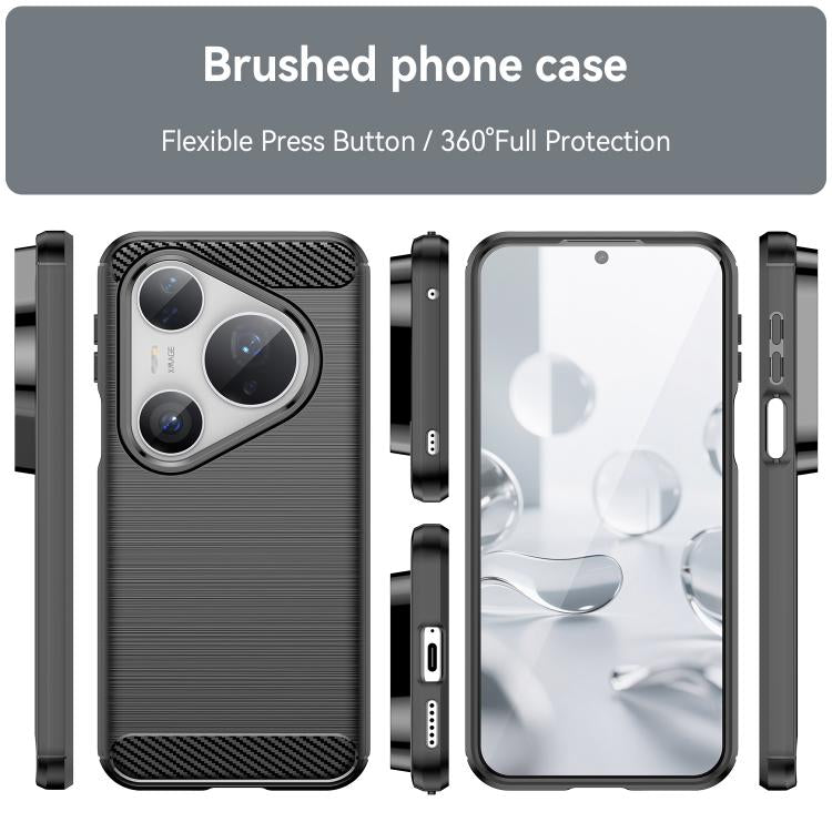 Black TPU phone case with brushed texture; side buttons and port cutouts visible