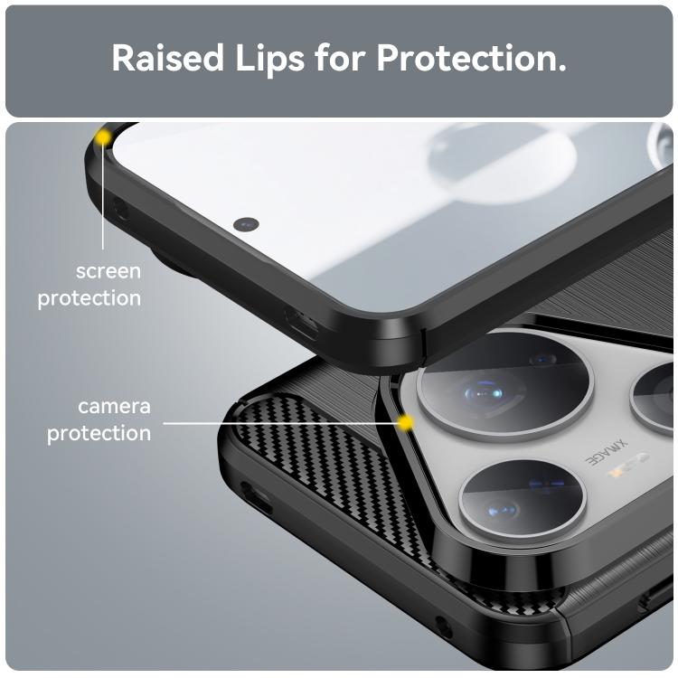 Black TPU phone case with raised lips for screen and camera protection