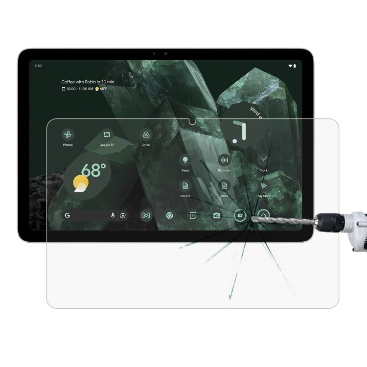 Tempered glass screen protector film for tablet, clear and bubble-free fit