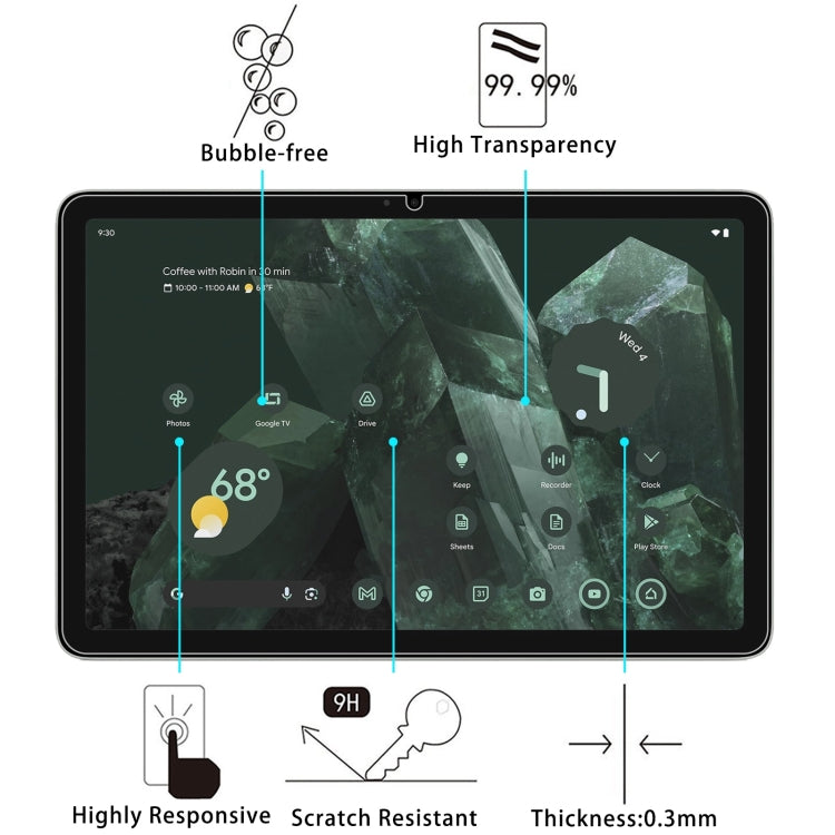 Tablet screen protector with 9H hardness, 0.3mm thickness and high transparency