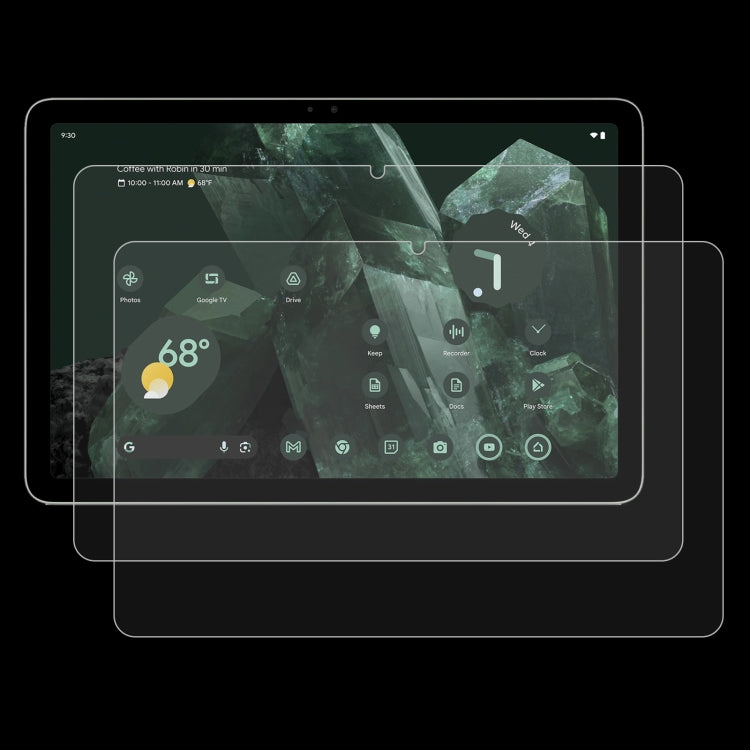 Tablet screen protector tempered glass film, 9H, 0.3mm, two-pack for full coverage