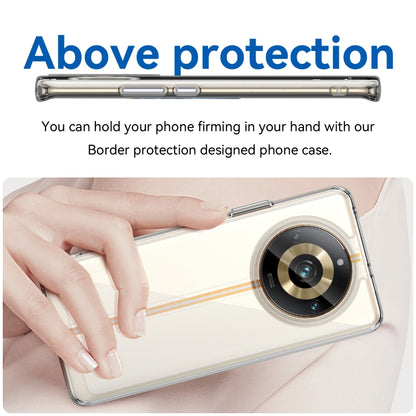 Transparent hybrid TPU phone case with beige back and protective border for Realme 11 Pro+