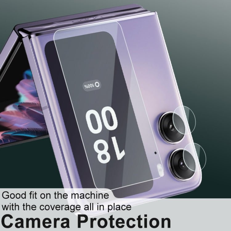 Clear tempered glass camera protection for dual rear lenses on purple phone
