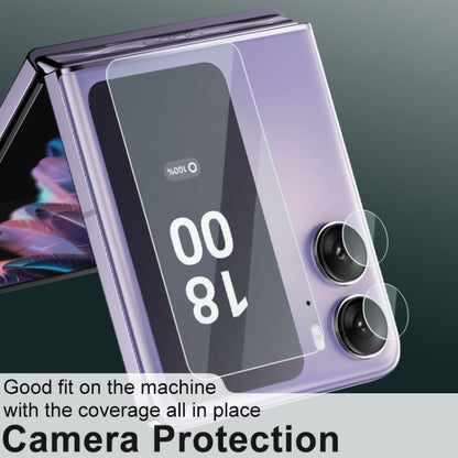 Clear tempered glass camera protection for dual rear lenses on purple phone