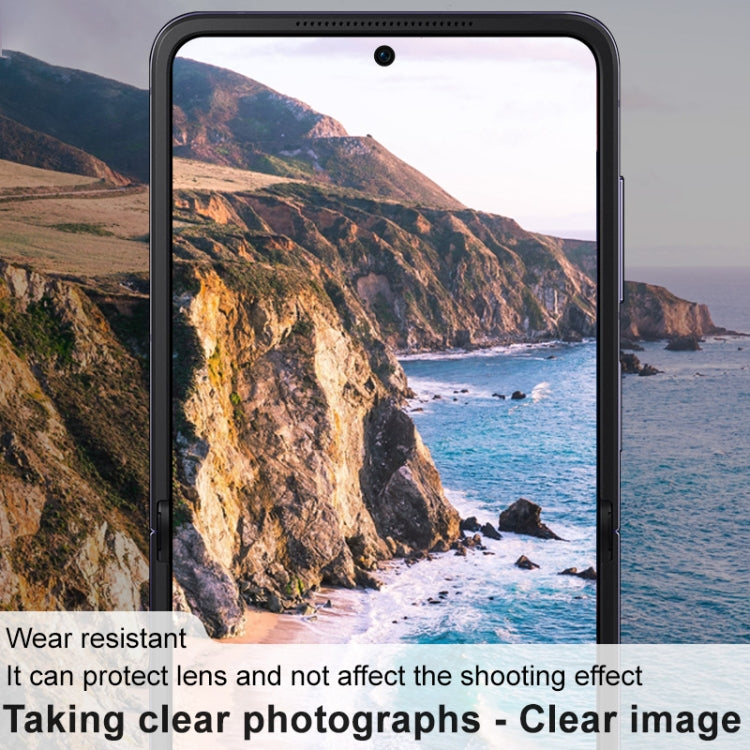 Smartphone front view with protective tempered glass for dual rear camera lenses