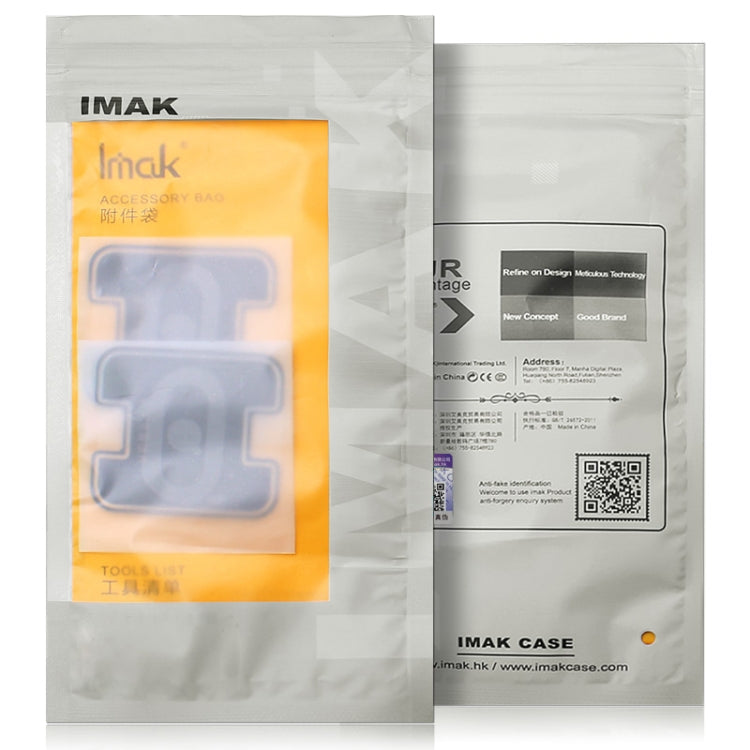 IMAK accessory package with two clear tempered glass protector pieces and camera rings