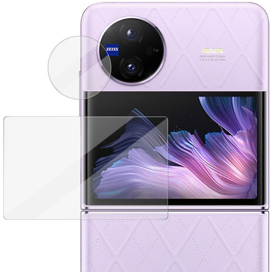 Tempered glass camera lens ring and rear screen protector for vivo X Flip