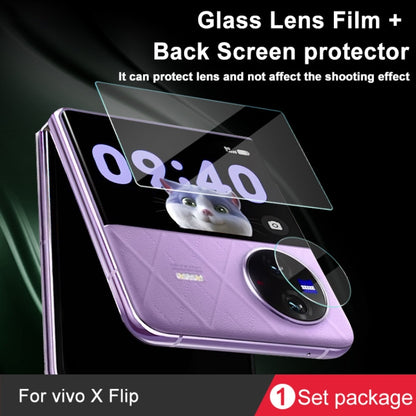 Tempered glass lens film and back screen protector for vivo X Flip, clear coverage