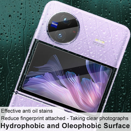 Purple rear camera lens glass ring and hydrophobic back screen protector for vivo X Flip