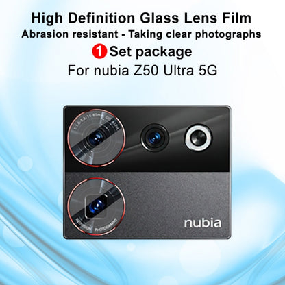 Rear camera lens glass film set with clear protective film for nubia Z50 Ultra 5G
